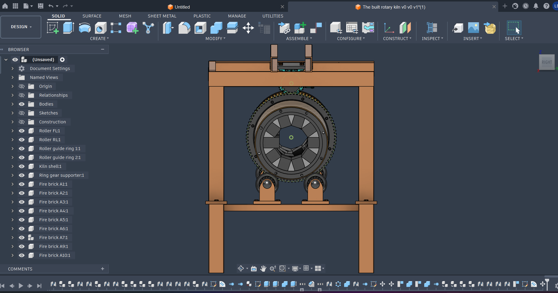 Rotary Kiln — 3D Model